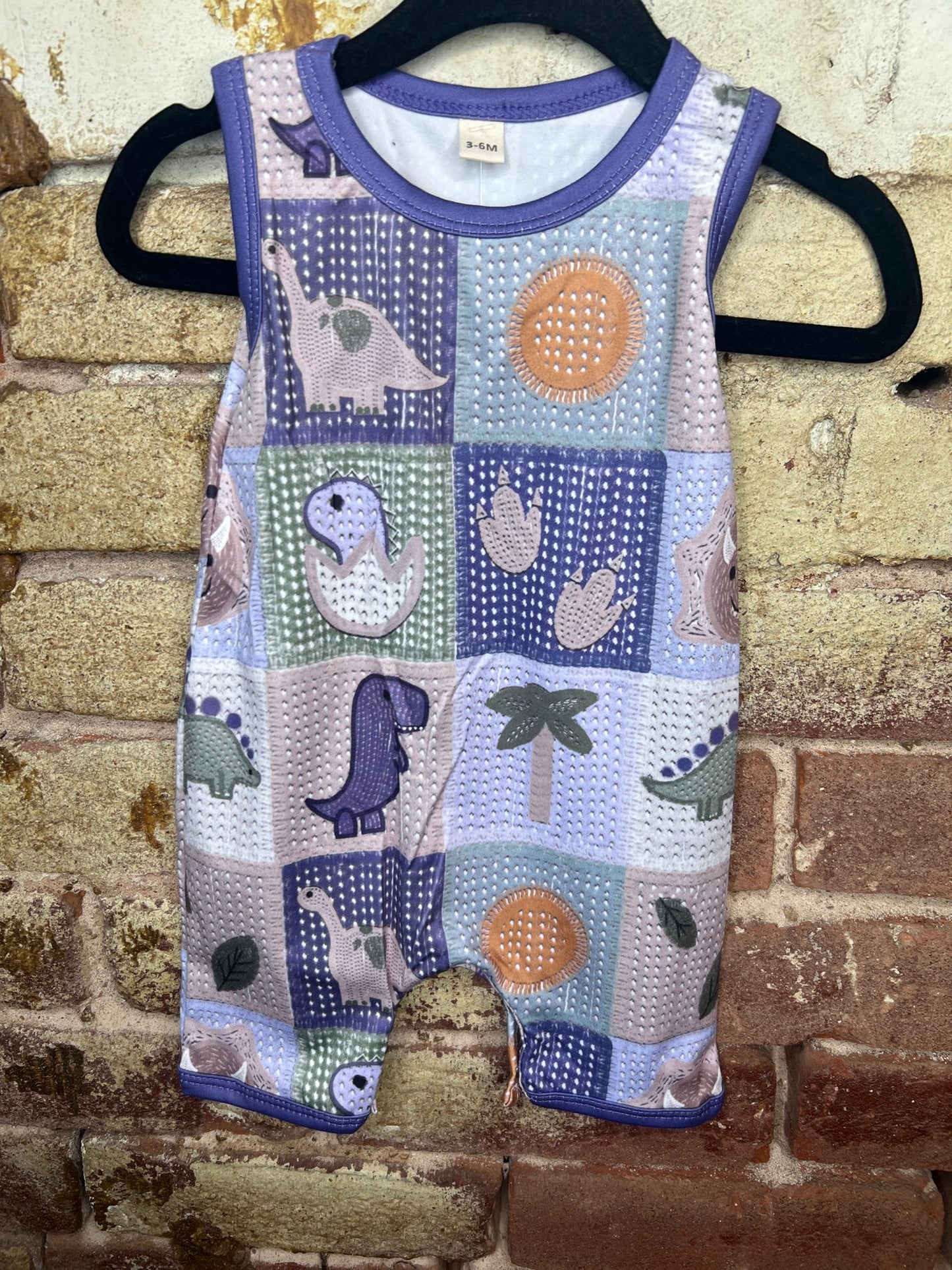 Dino Quilt Mimic Baby Romper