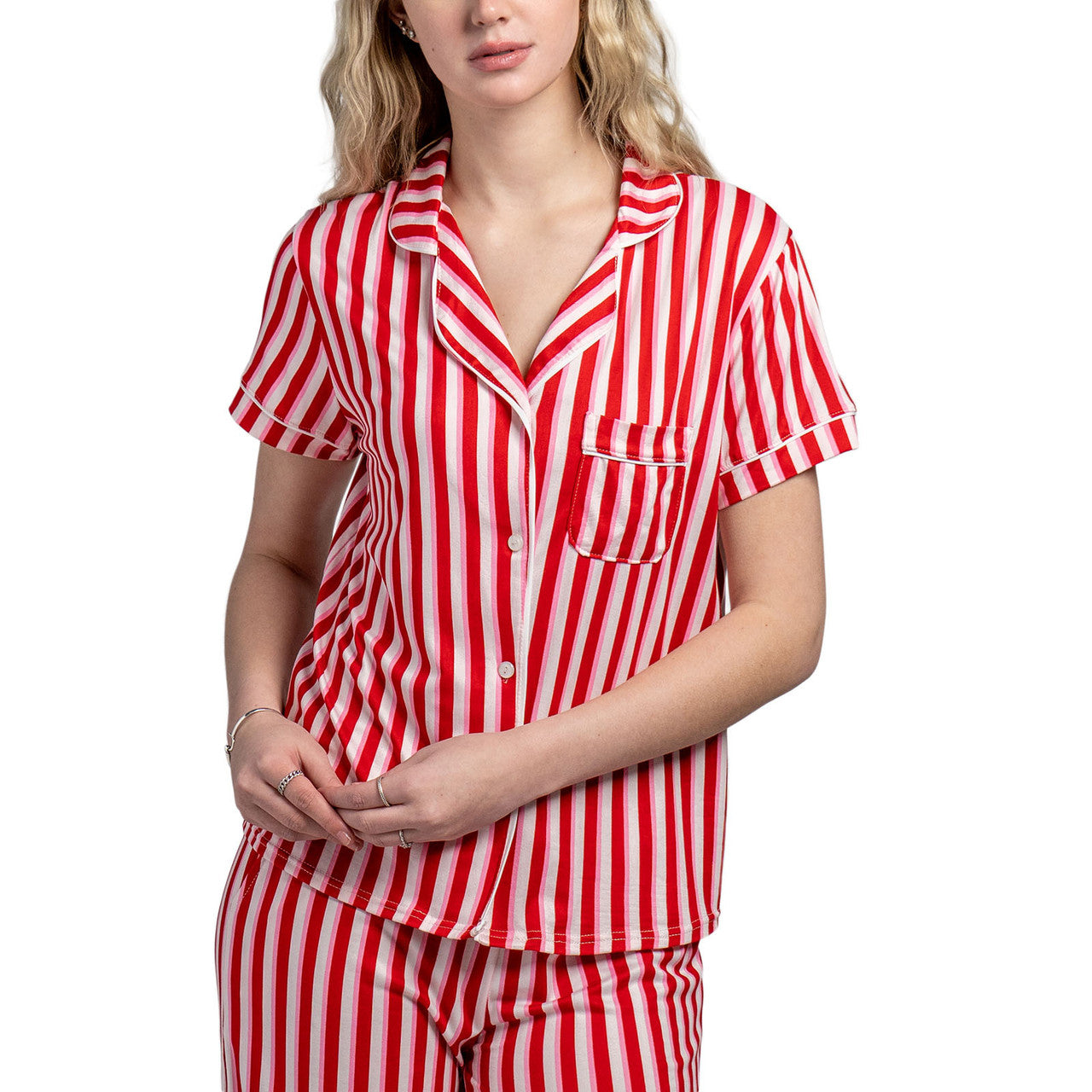 Button Down Holiday PJ Top