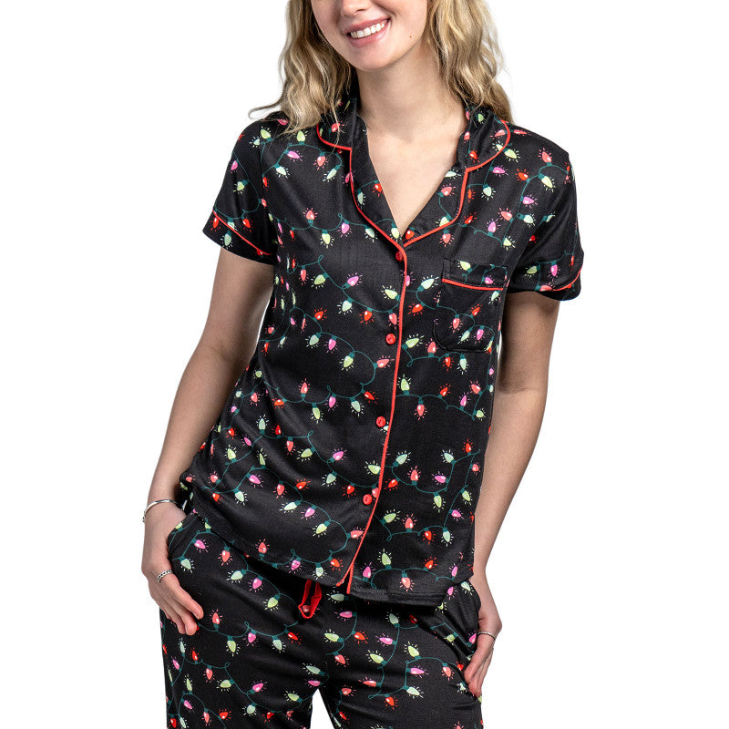Button Down Holiday PJ Top