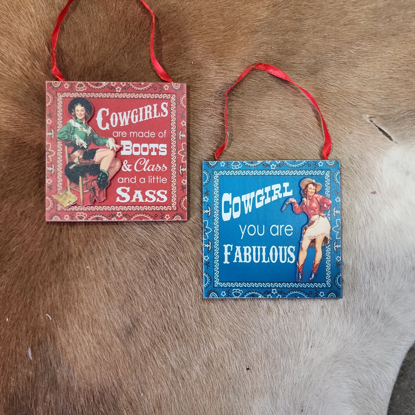 Retro Cowgirl Ornament