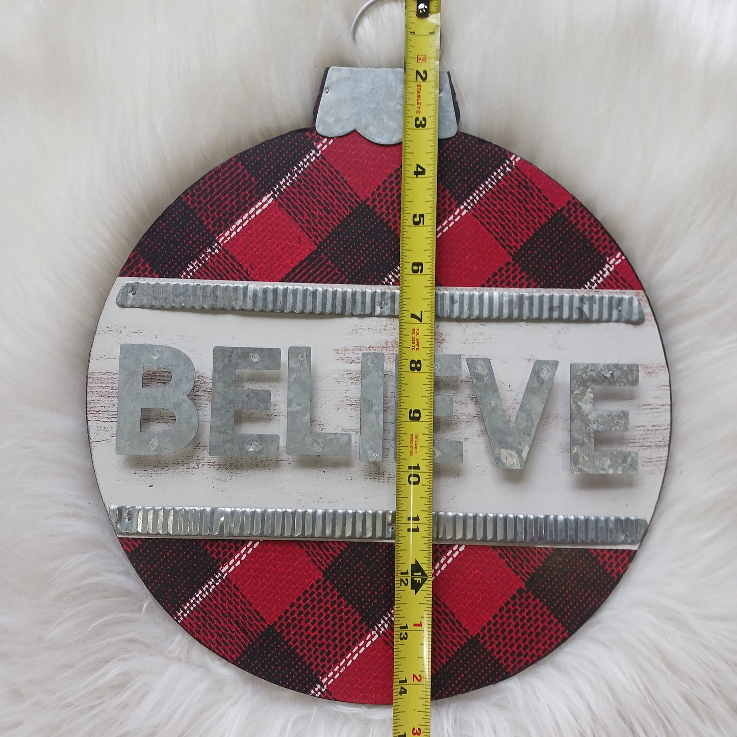 Plaid Believe Sign