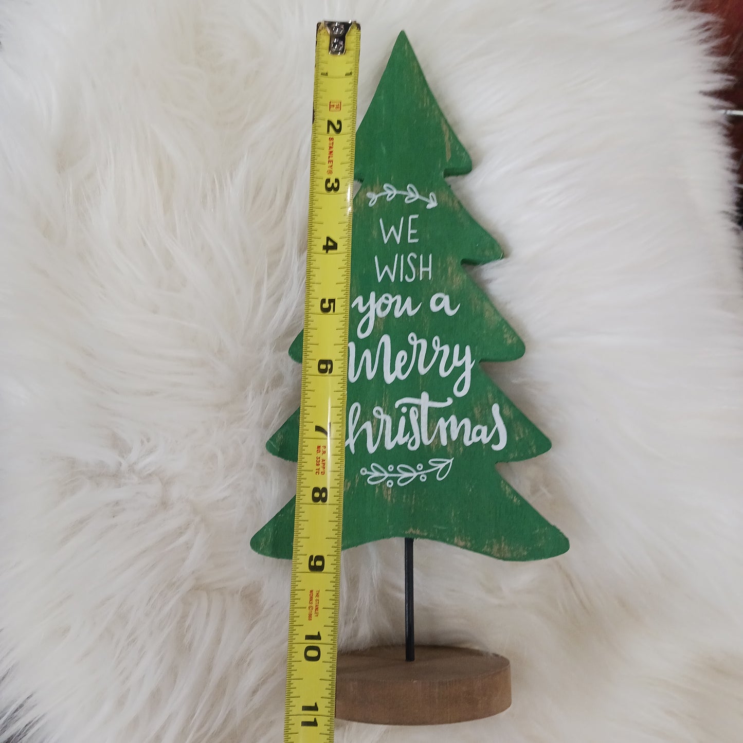 Xmas Wood Tree Sitter Decor - Large