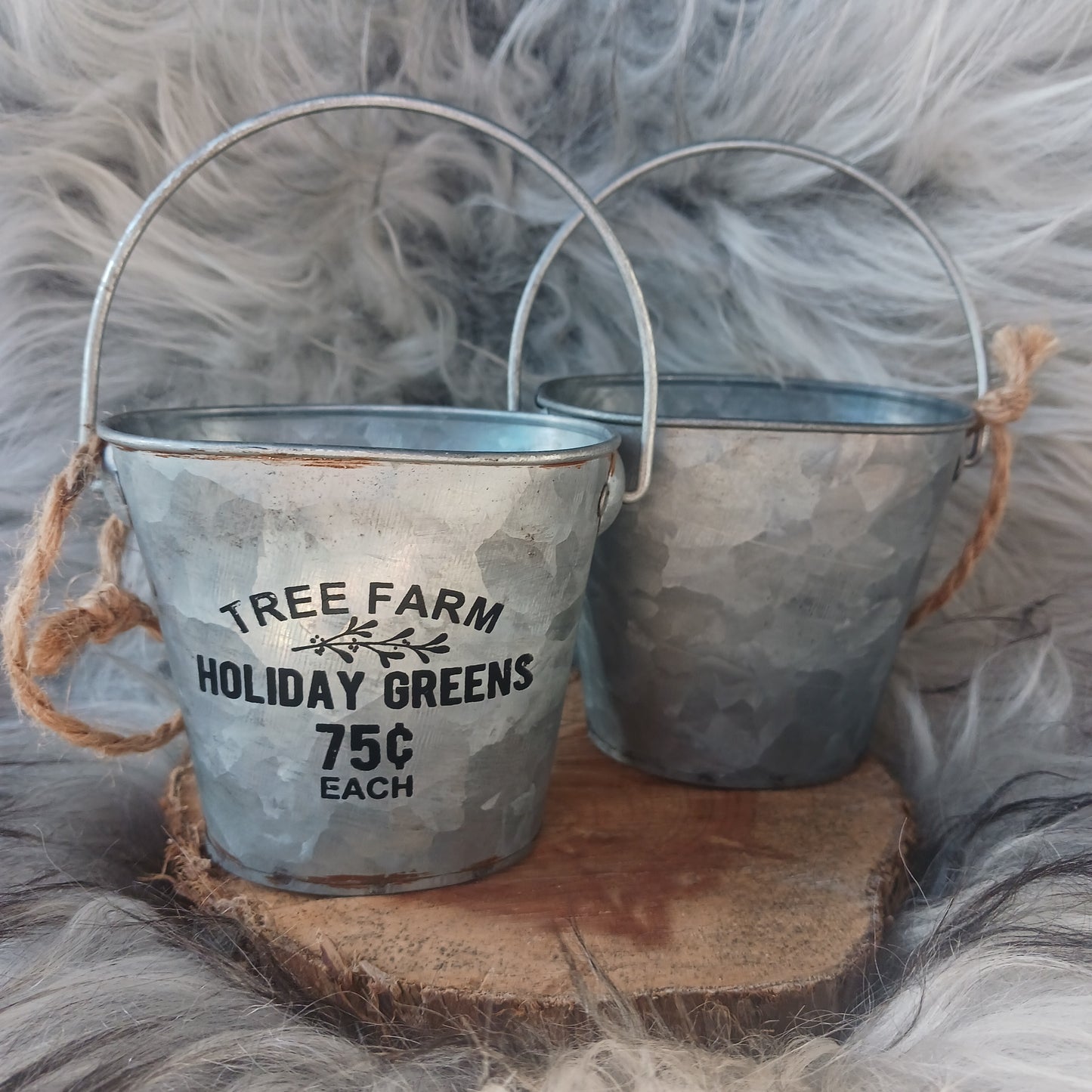 Galvanized Bucket W/ Words
