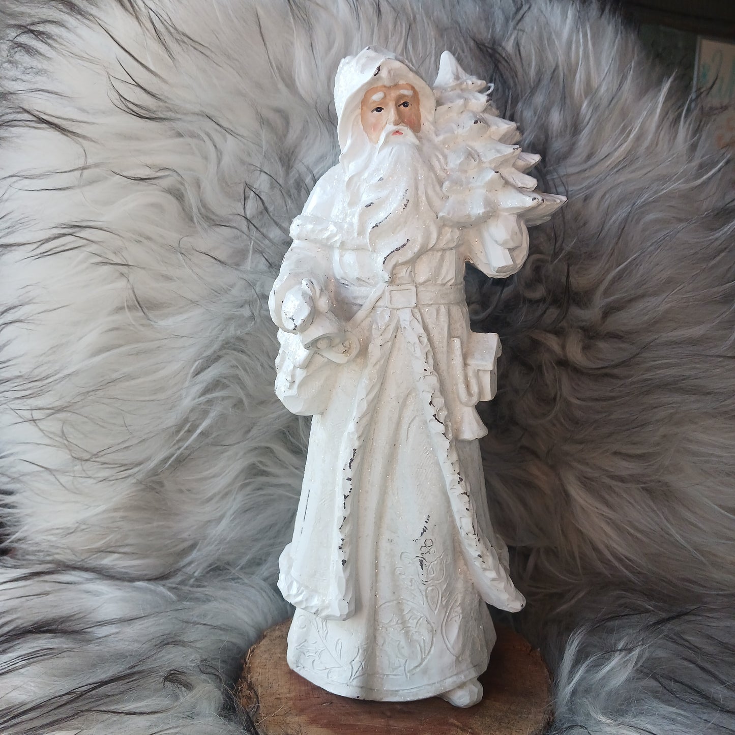 White Glitter Santa