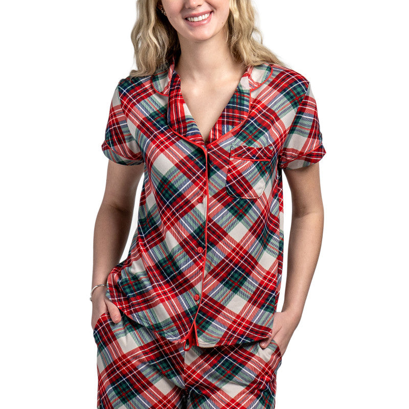 Button Down Holiday PJ Top