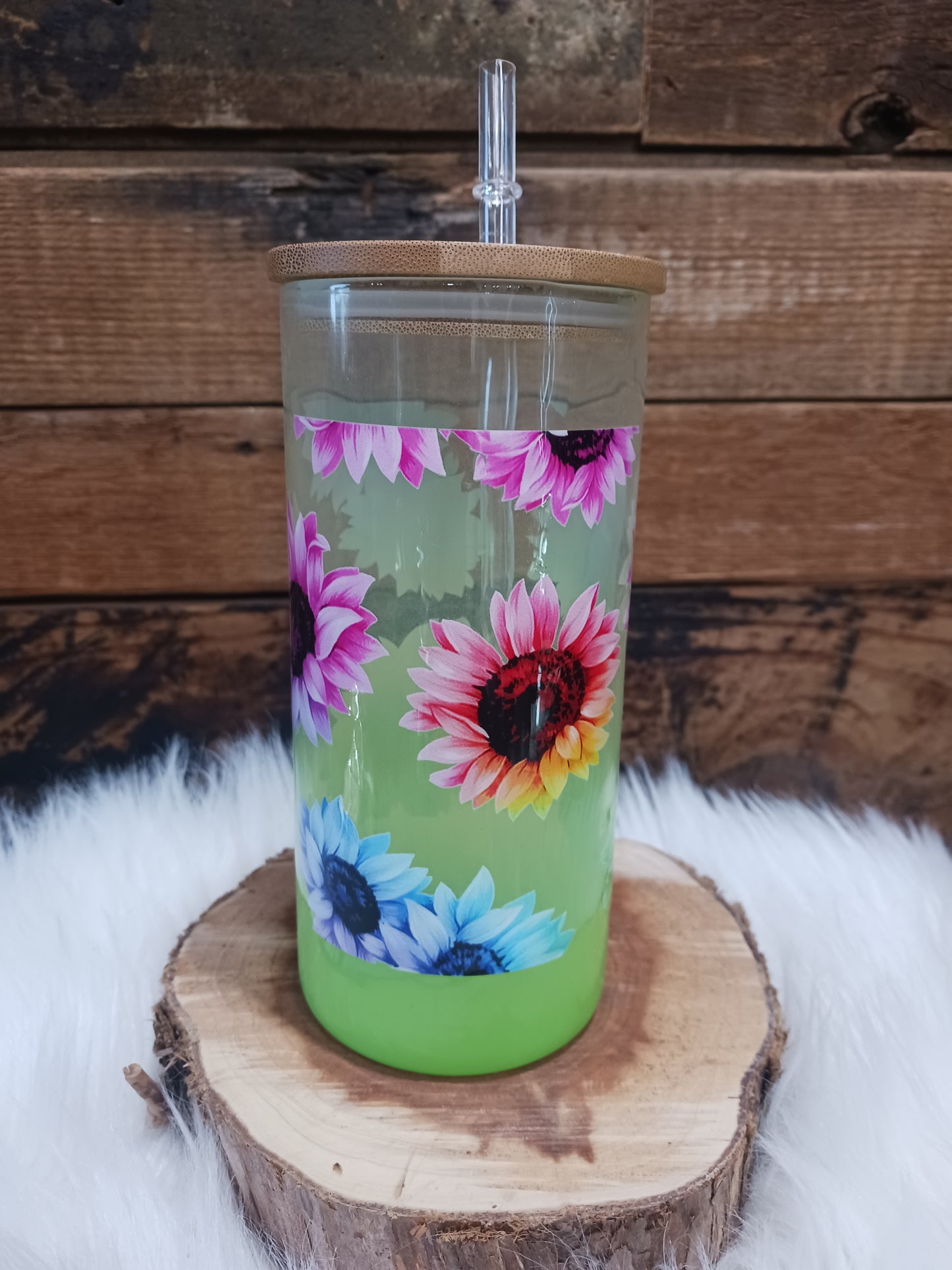 Glass Tumber w/ straw
