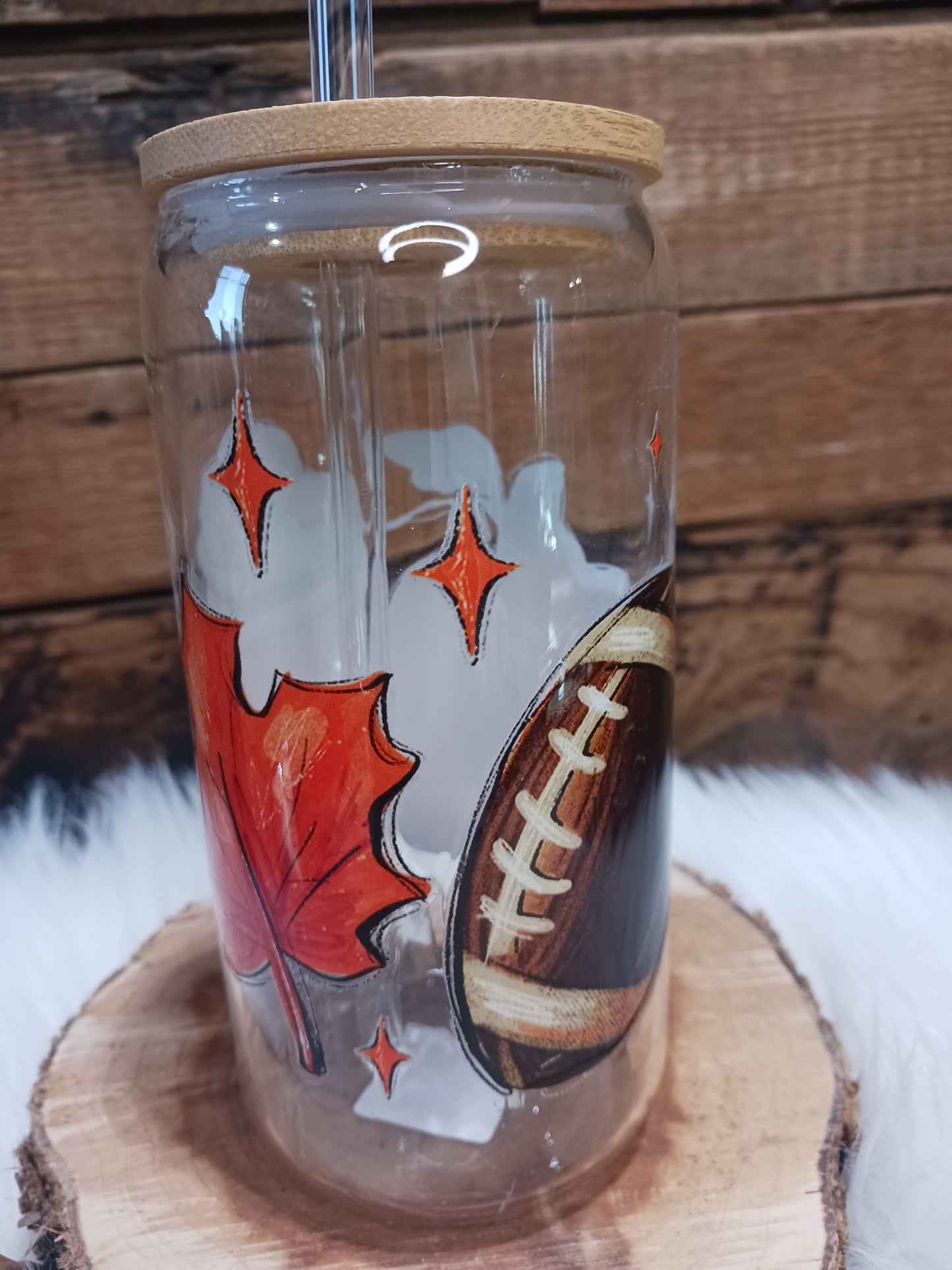 Glass Tumber w/ straw
