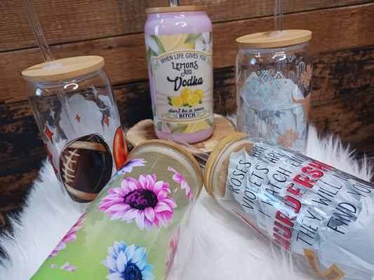 Glass Tumber w/ straw