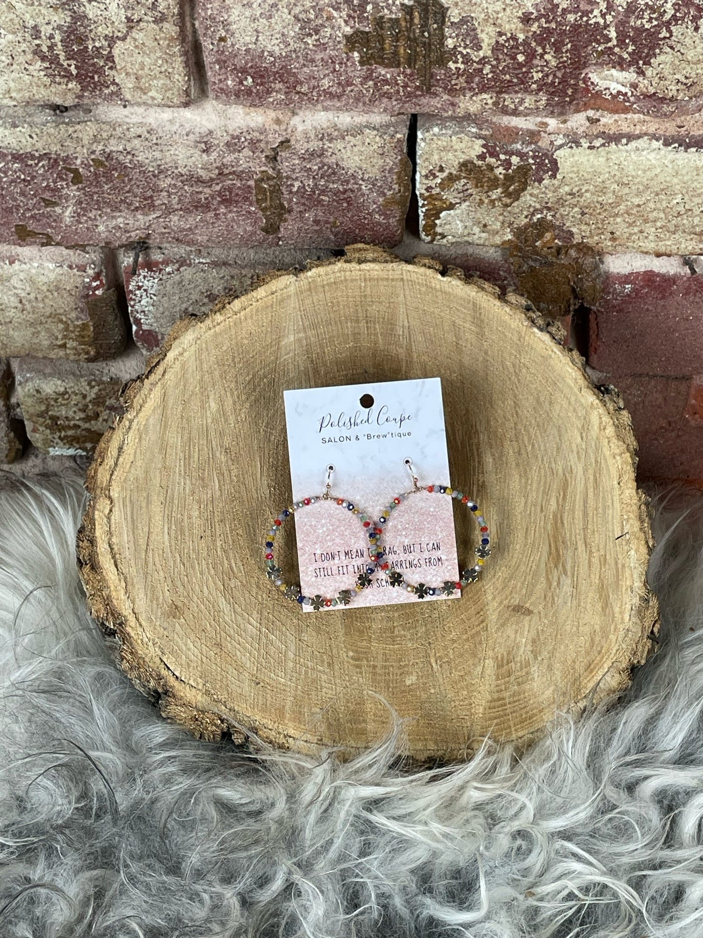 Multi Colored Beaded Hoop