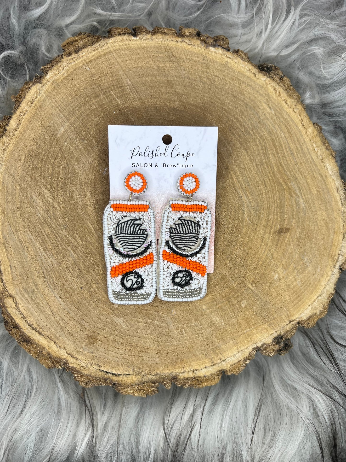 White Claw Beaded Earring