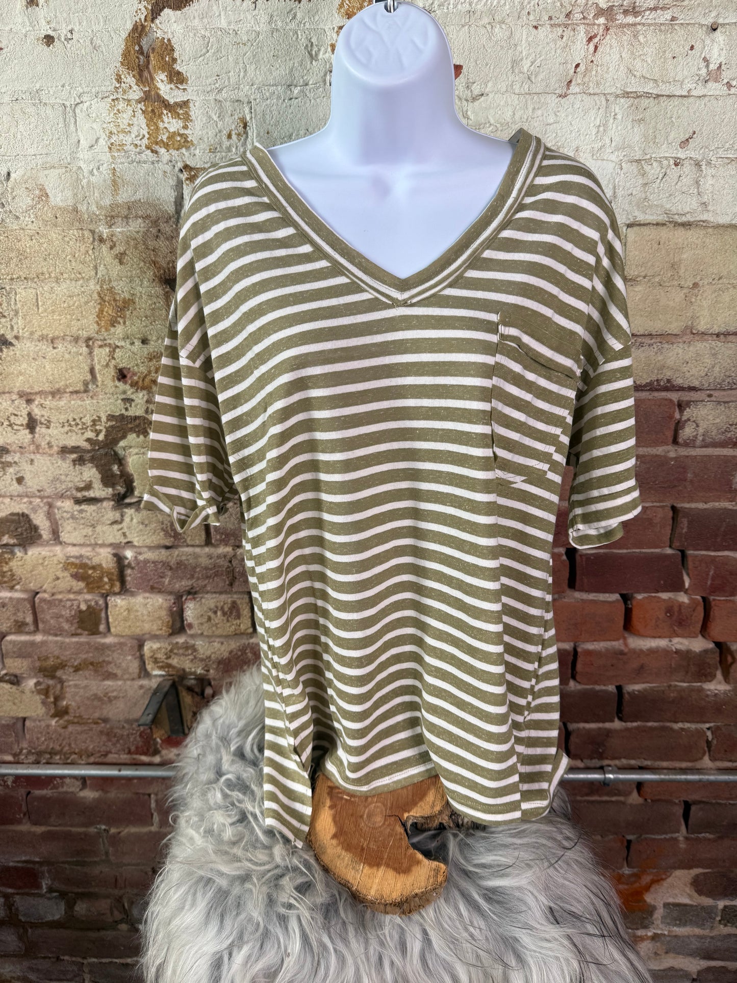 Olive Striped Shirt