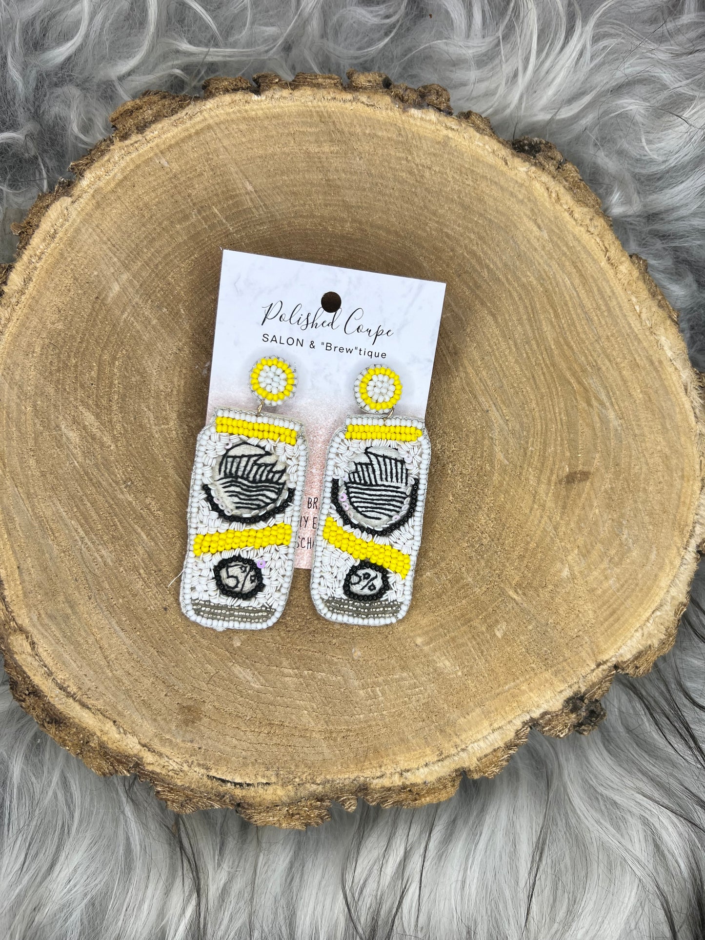 White Claw Beaded Earring
