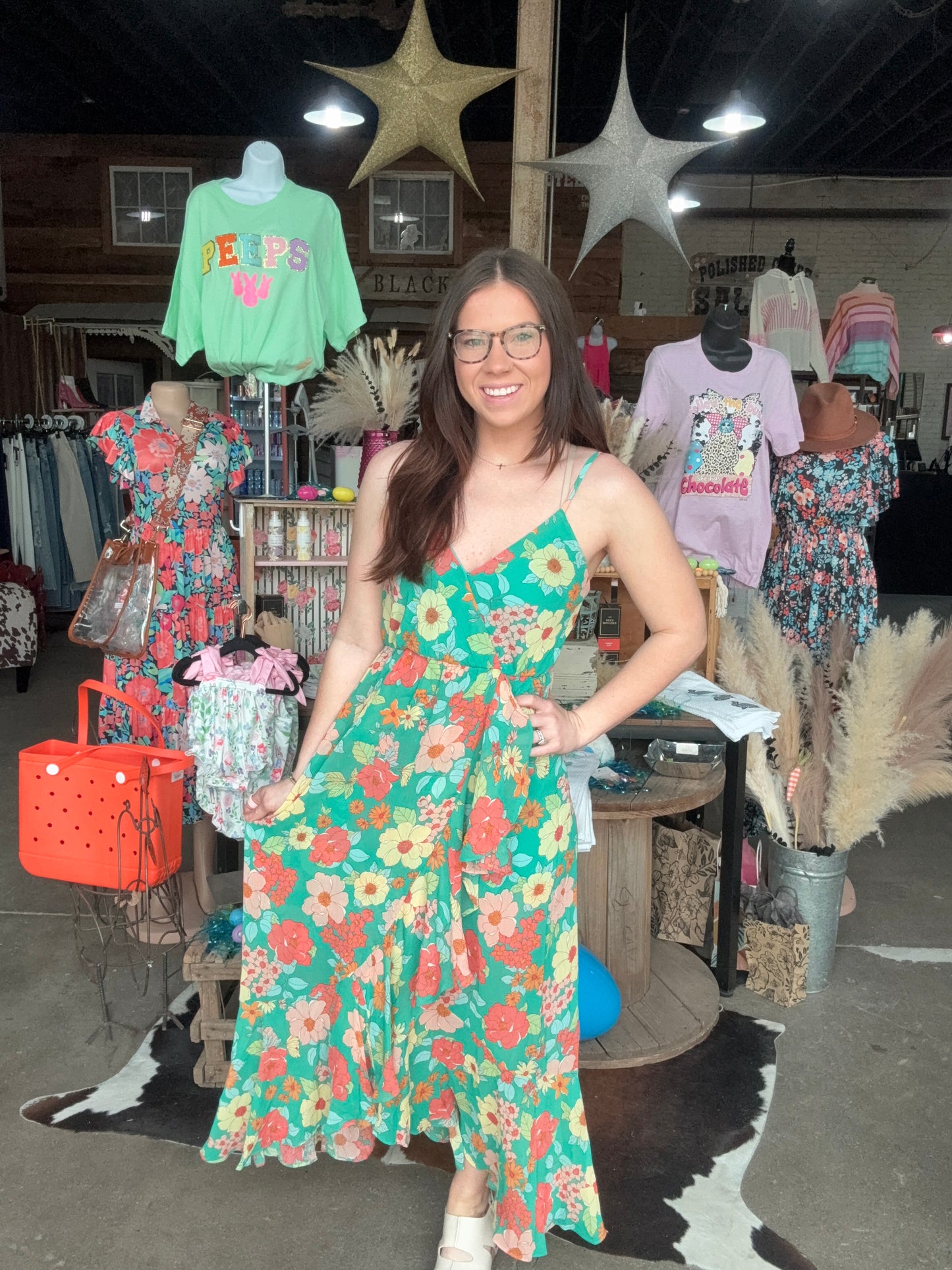Green Floral Maxi Dress