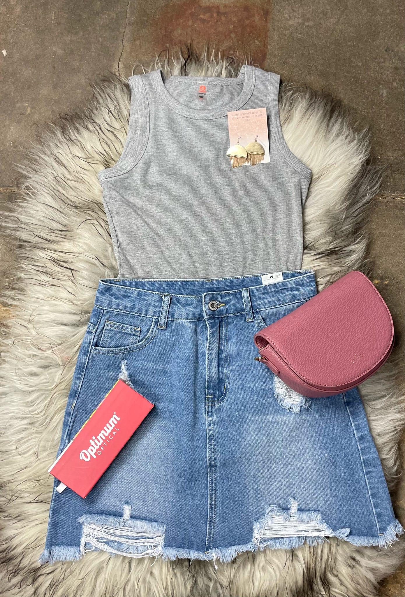 Raw Hem Mini Skirt