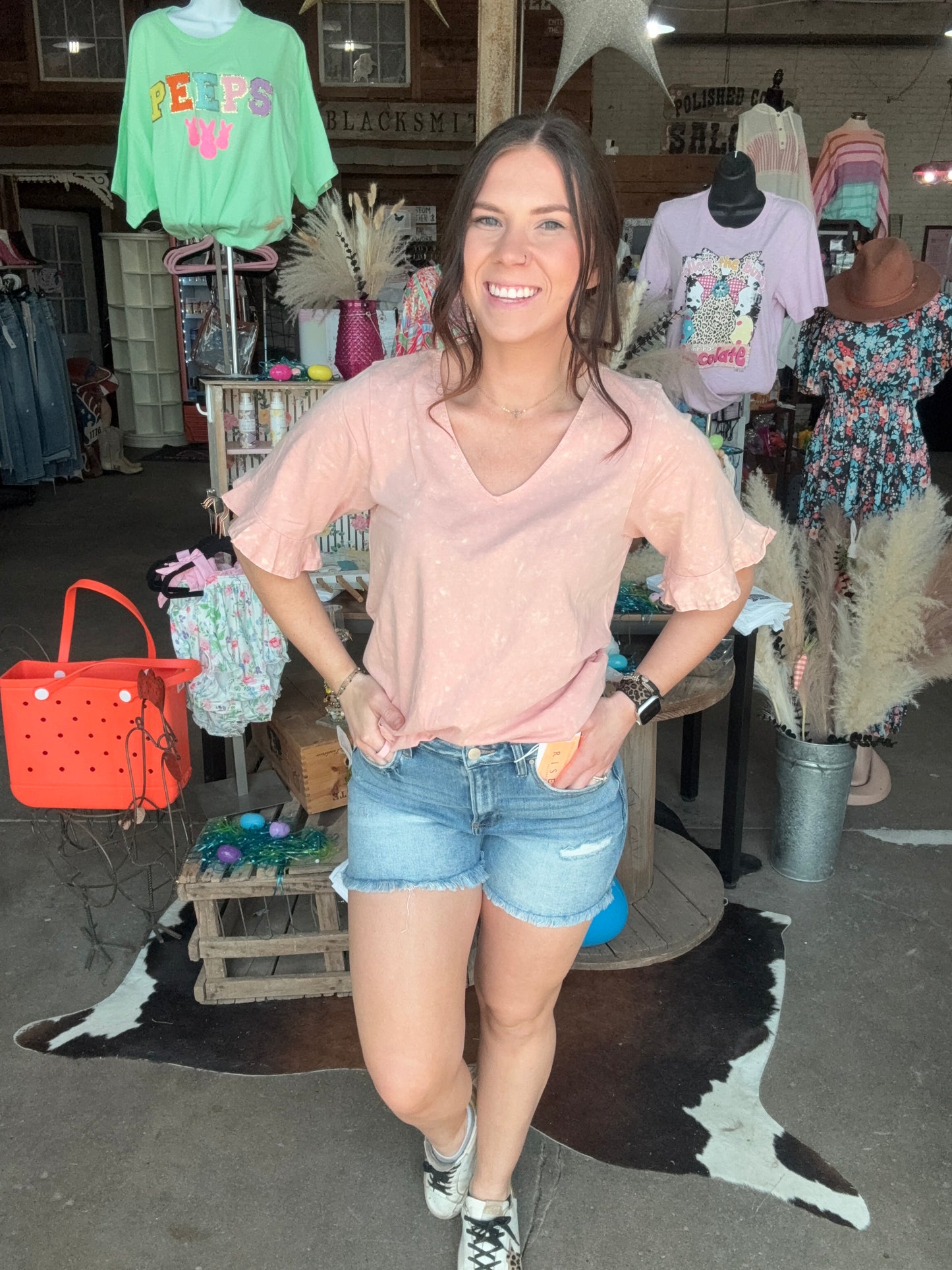 Medium Wash Jean Short