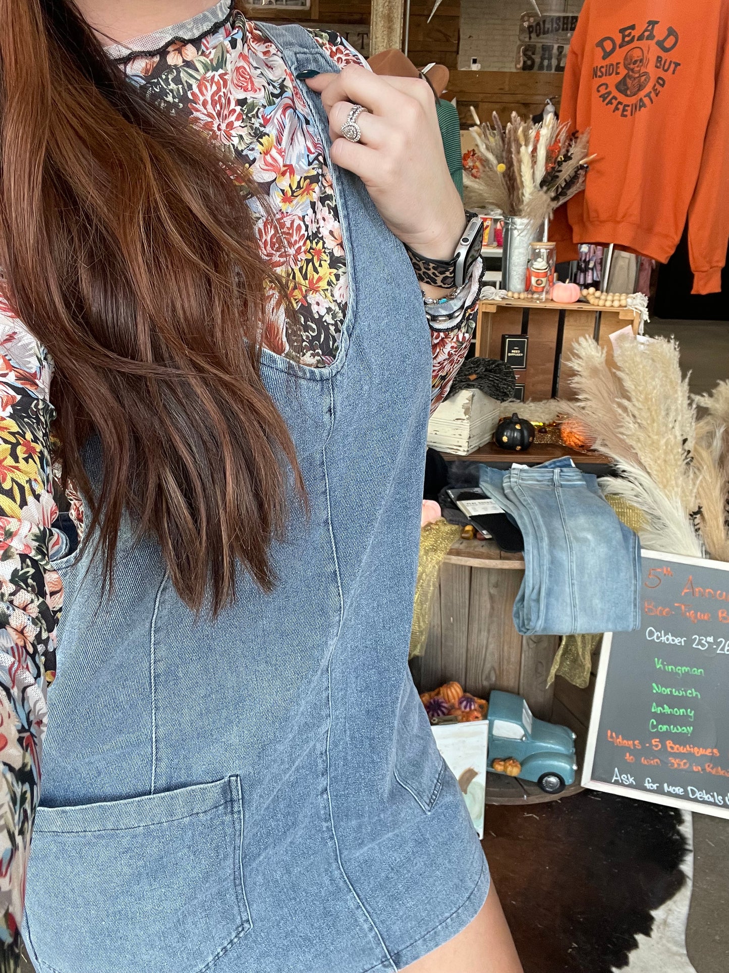 Denim Overall Short Dress
