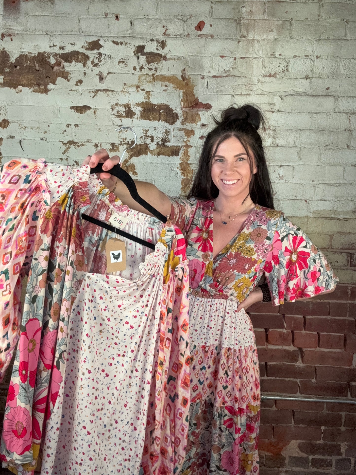 Floral Print Mix & Match Midi Dress