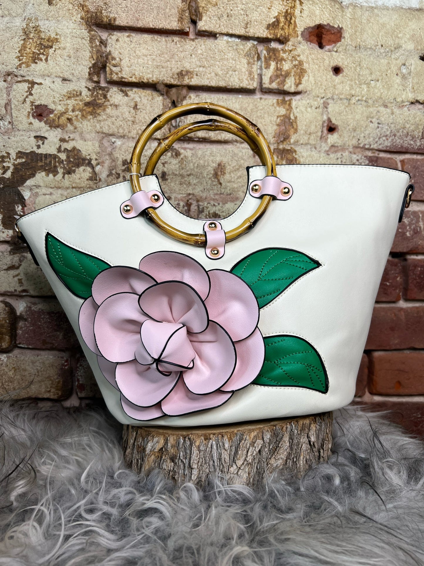 Bamboo Handle Flower Bag