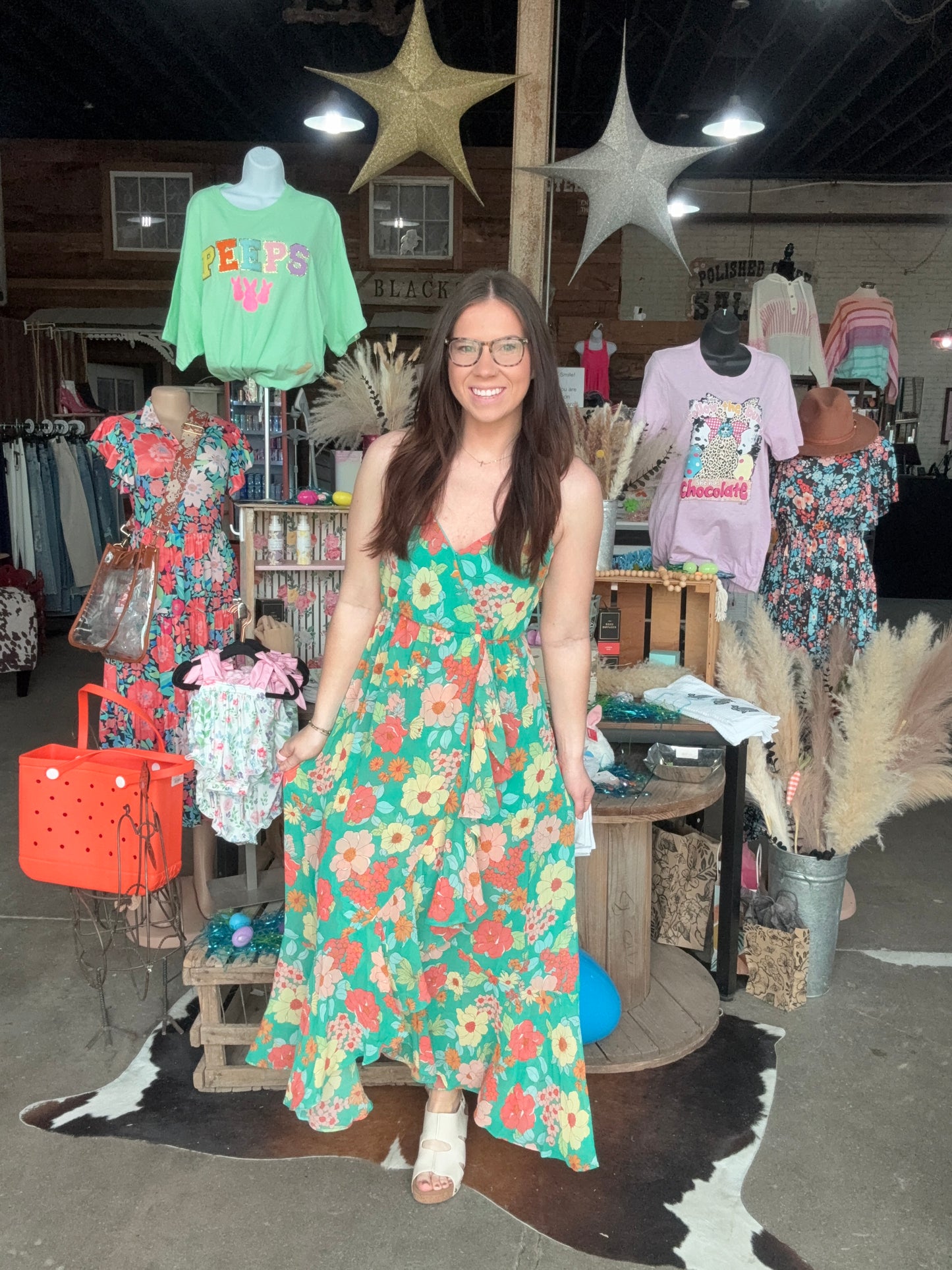 Green Floral Maxi Dress
