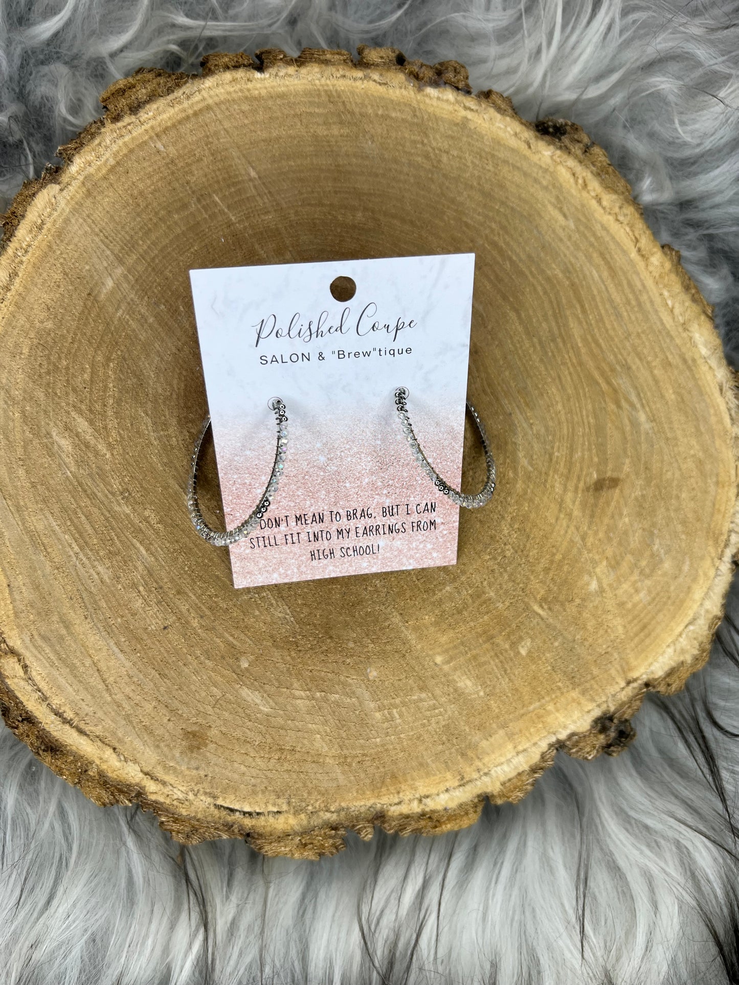 Silver Beaded Hoops