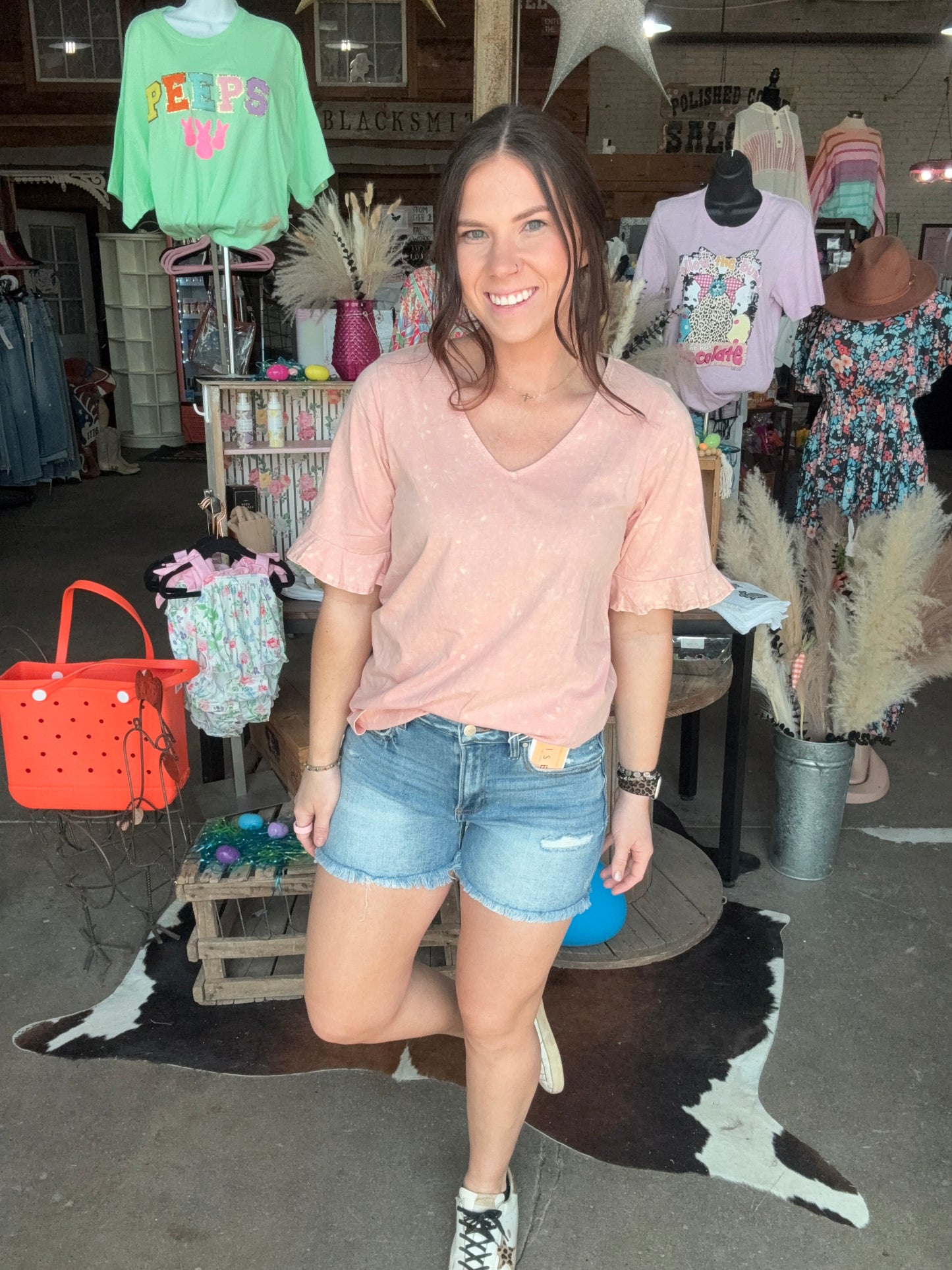 Medium Wash Jean Short