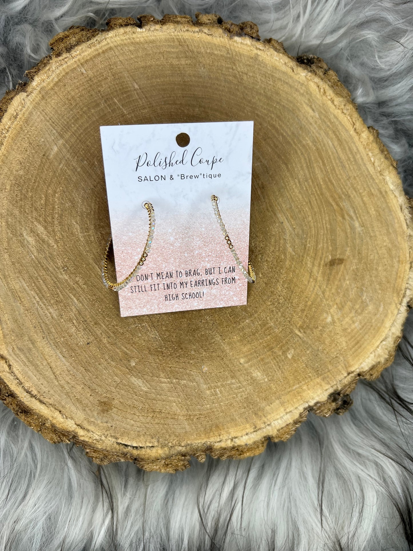 Beaded Gold Hoops