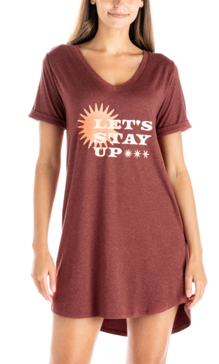 V Neck Sleep Shirt