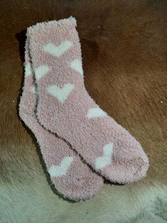 Fuzzy Heart Socks
