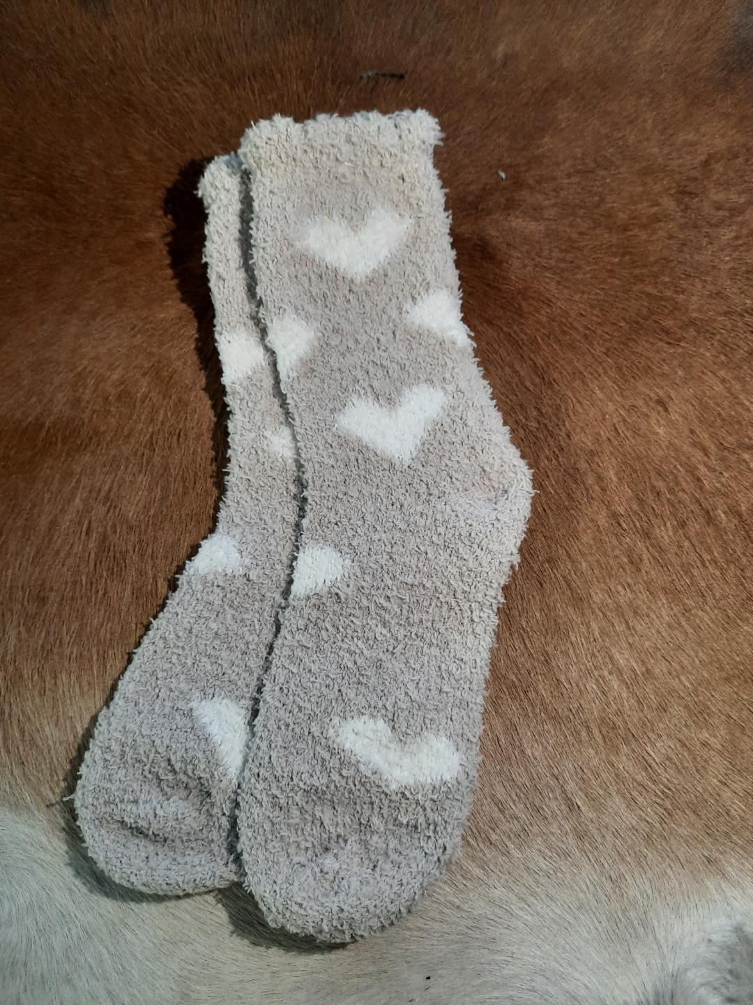 Fuzzy Heart Socks