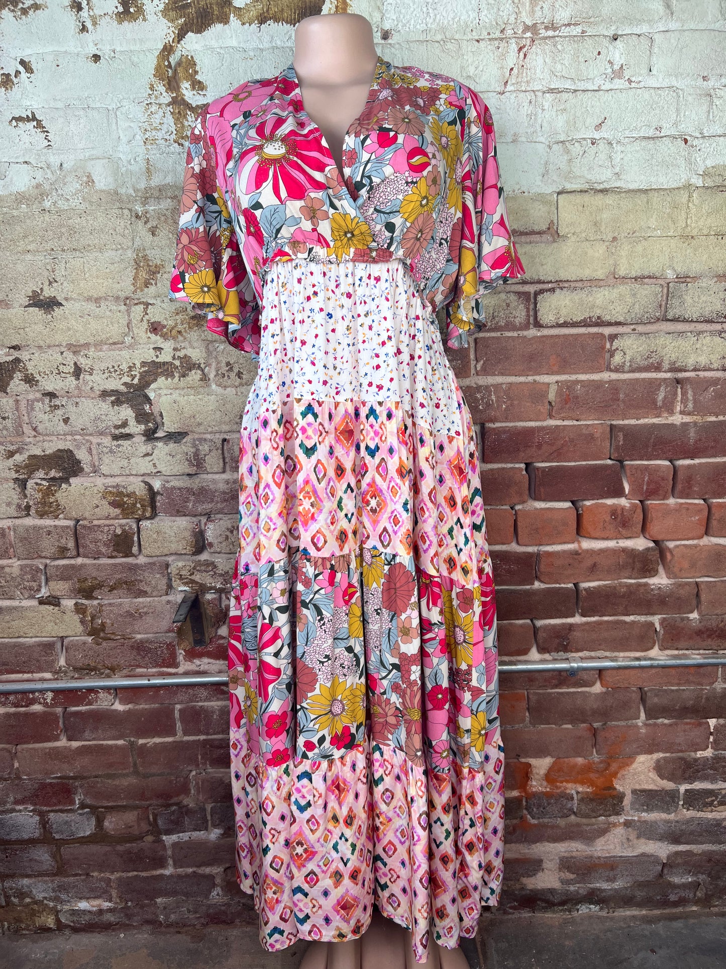 Floral Print Mix & Match Midi Dress