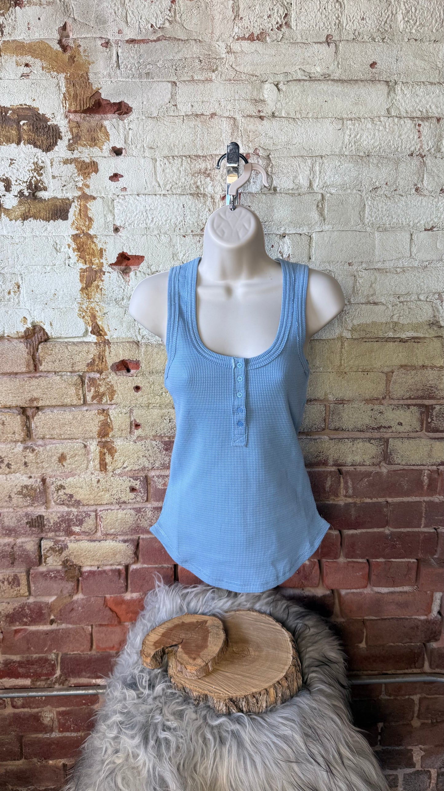 Blue Ribbed Tank