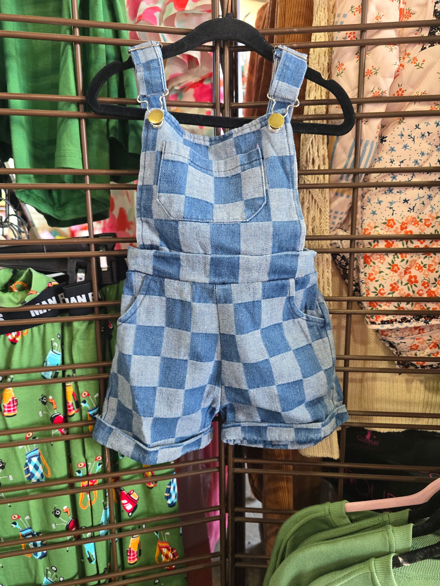 Checkered Denim overall