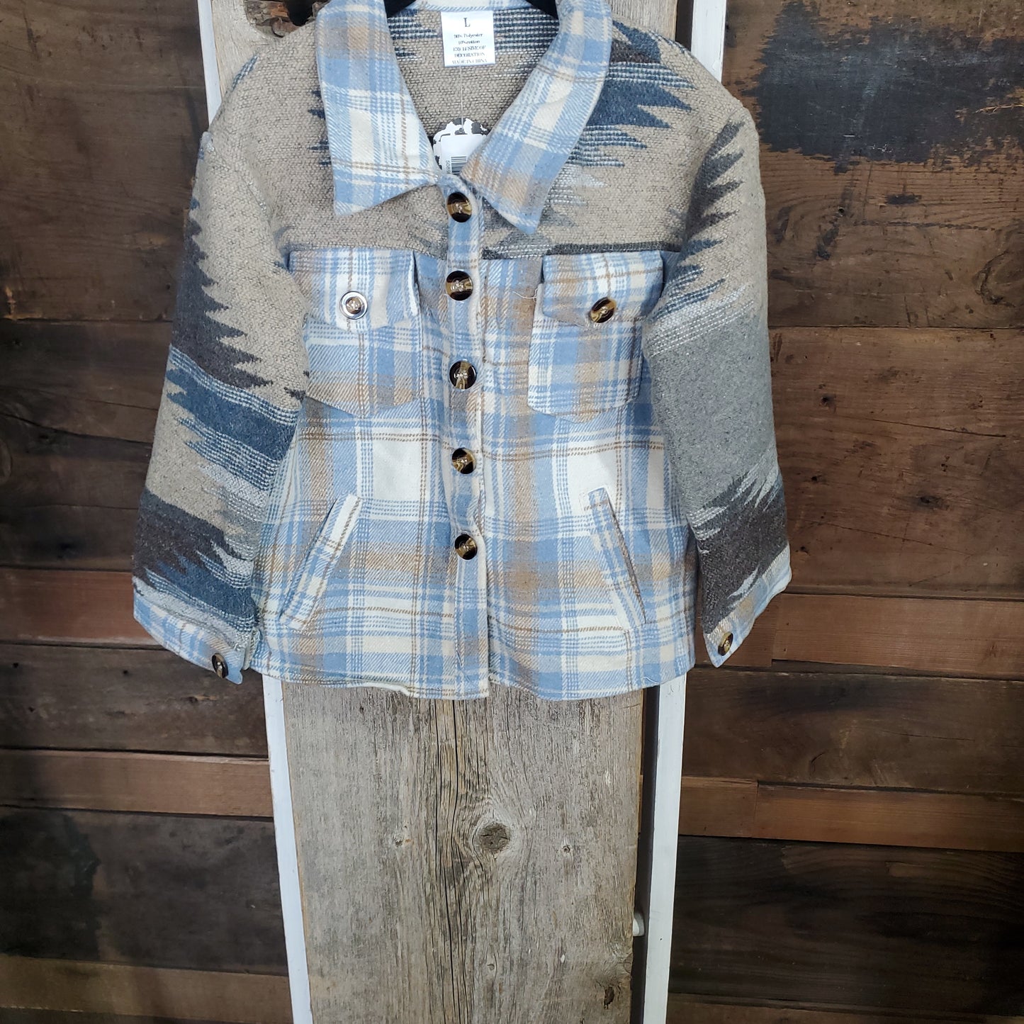 Kids blue & caramel Aztek