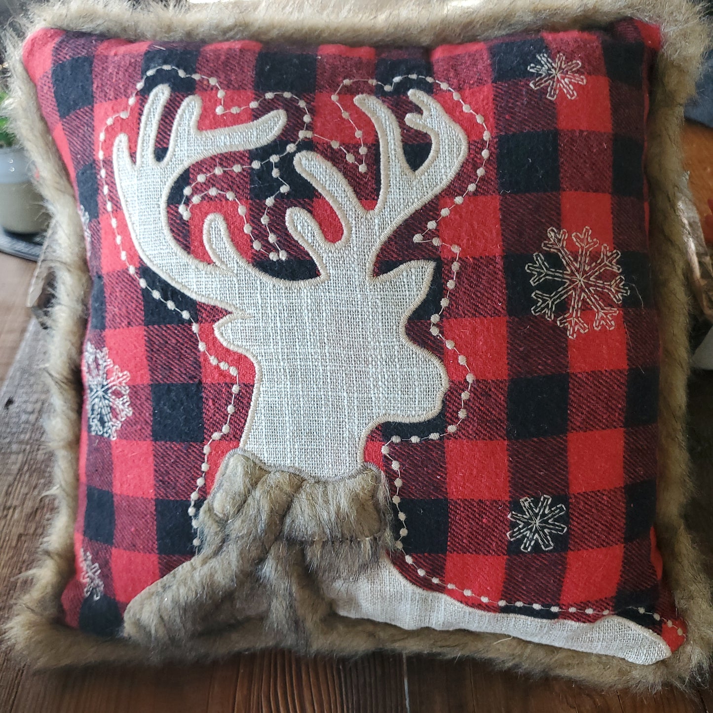 Plaid Fur Pillows