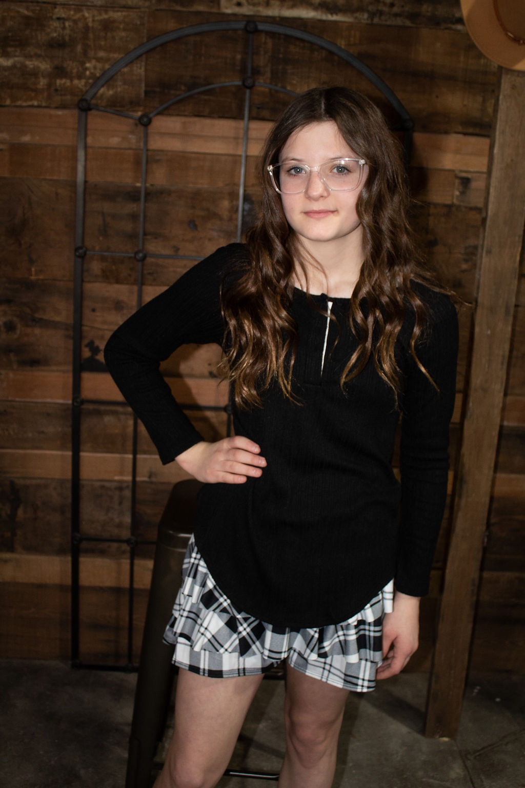 Plaid Ruffle Skort