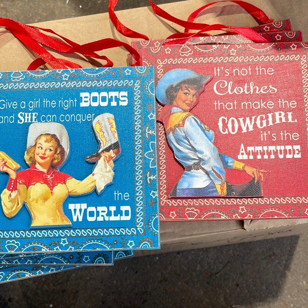 Retro Cowgirl Ornament