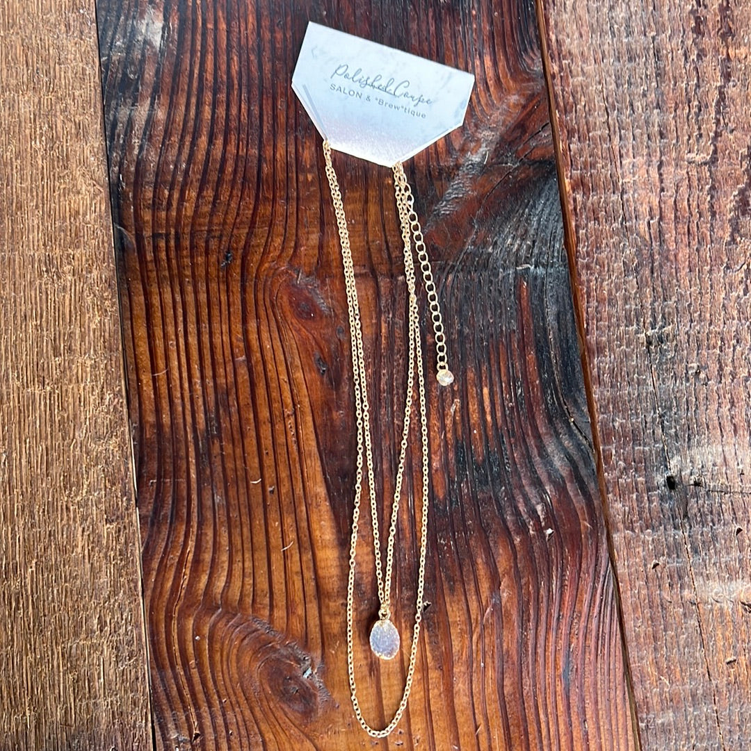 Clear Druzy Quartz Layered Necklace