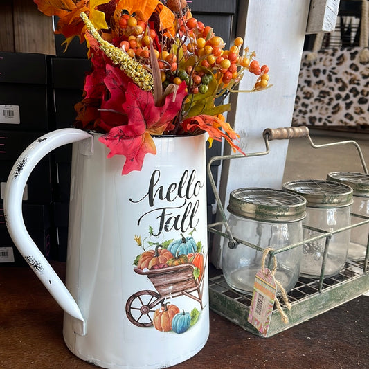Fall pitcher with flowers