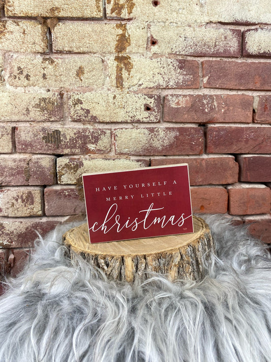 Merry Little Christmas Wooden Sign