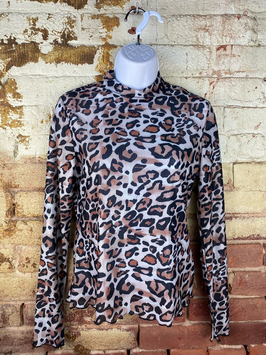 Leopard Mesh Top