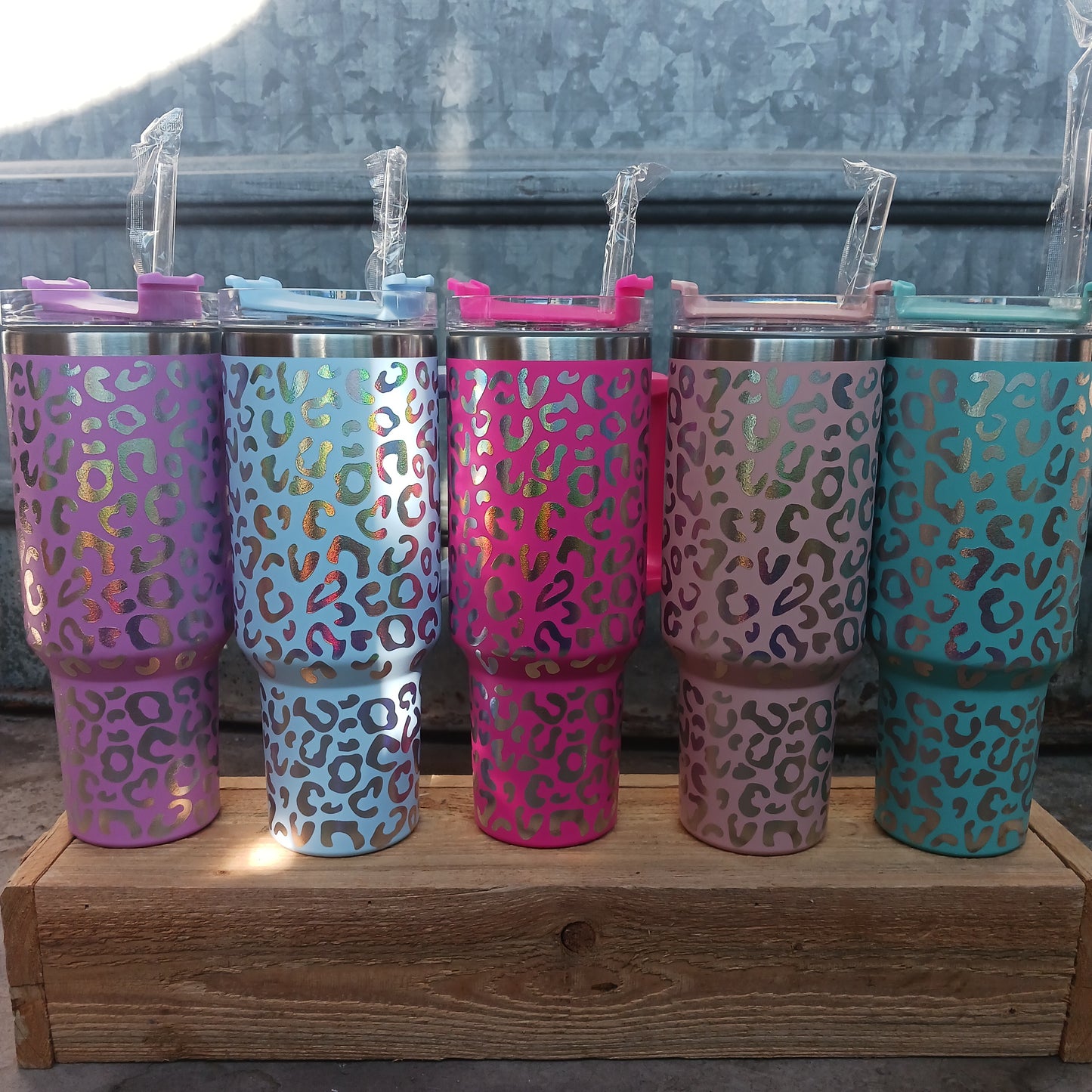 Leopard Holographic Tumblers