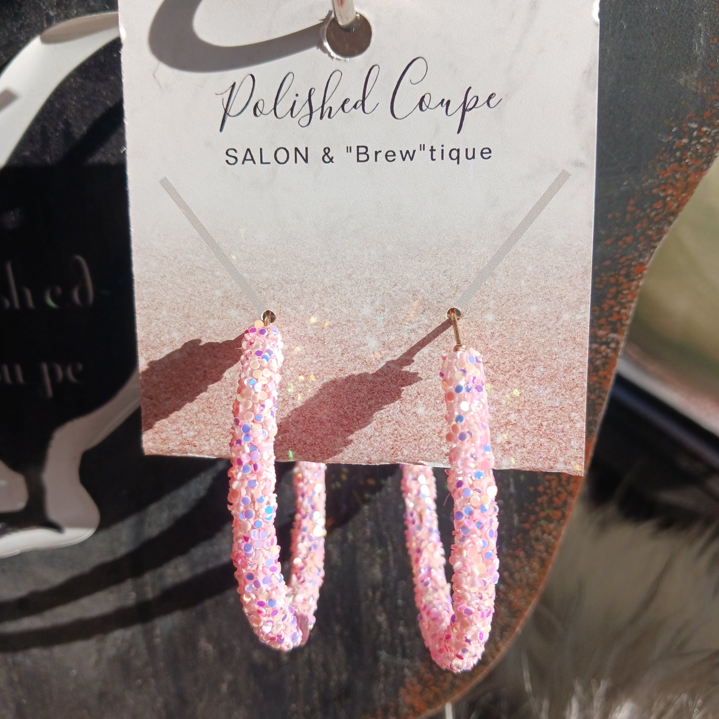 Rock Candy Hoops - Pink Valentine's Day Earrings