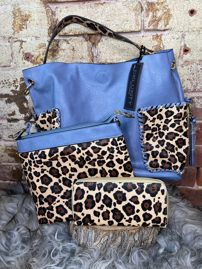3 Piece Cheetah Tote Bag