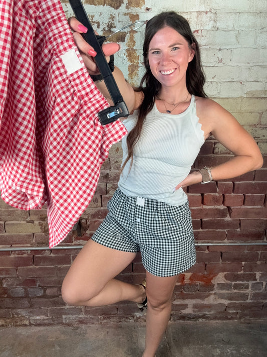 Plaid High Waisted Shorts
