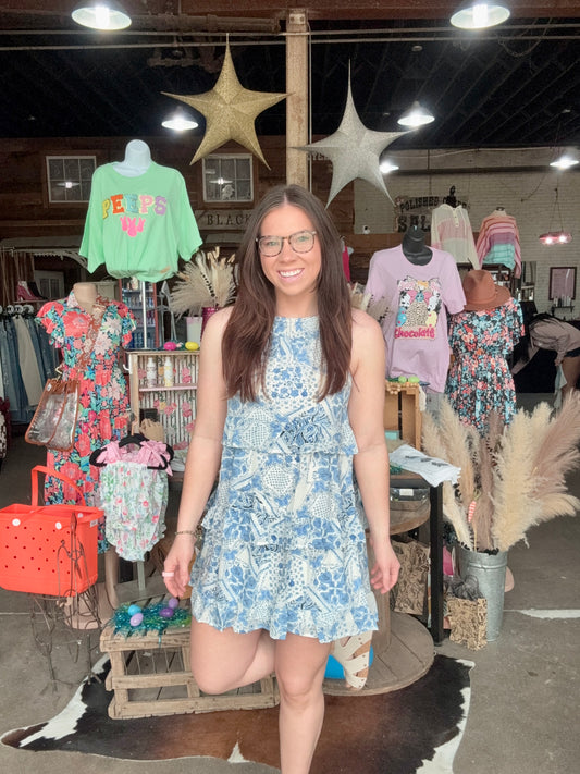 Paisley Print Mini Dress