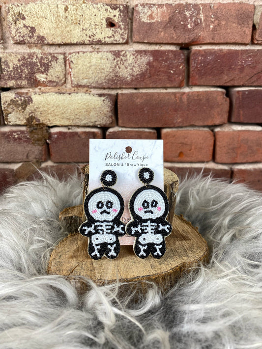 Skeleton Beaded Earrings