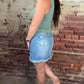 Raw Hem Mini Skirt