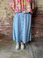 Mist Blue Button Front Long Skirt