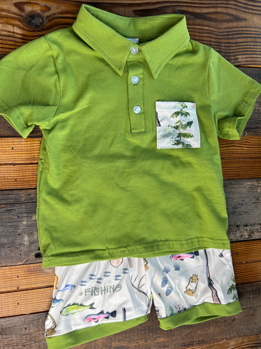 Green Hunting Short Set