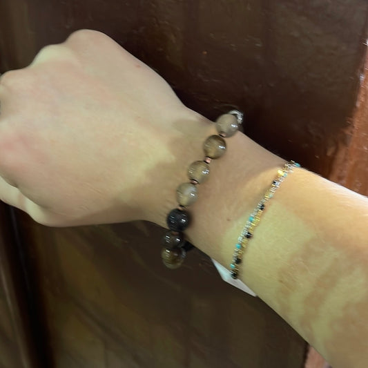 Leather beaded bracelet